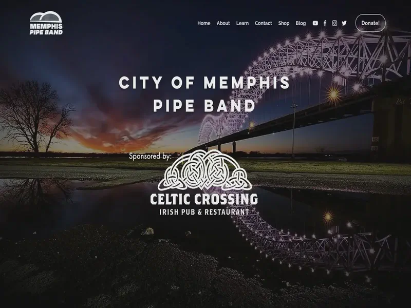 Website preview for www.memphispipeband.com